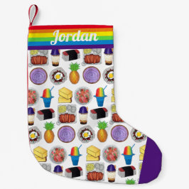 Hawaiian Foods Loco Moco Ahi Tuna Poké Musubi Kleiner Weihnachtsstrumpf