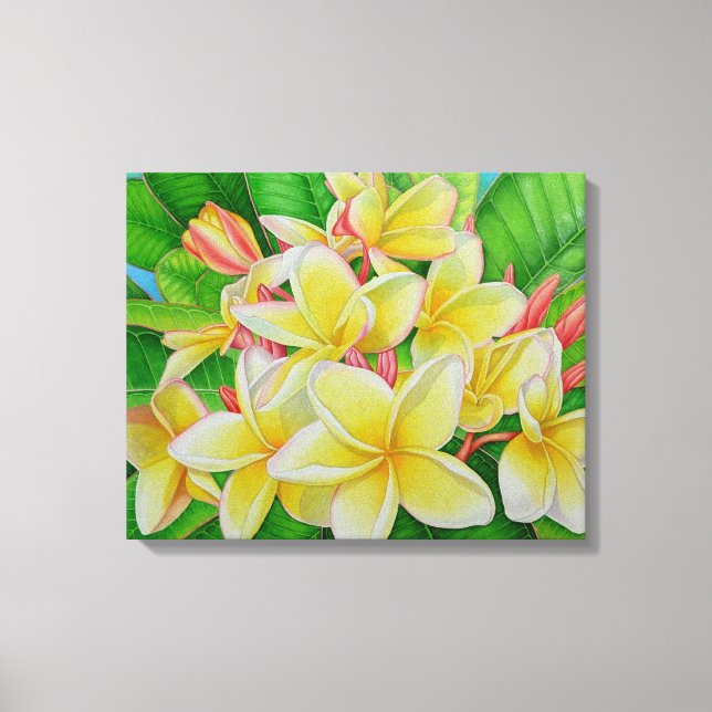 Hawaiian Frangipani Leinwanddruck (Vorderseite)