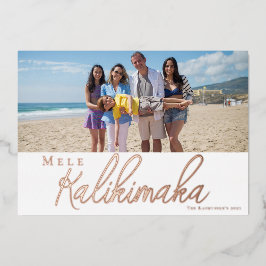 Hawaiian Frohe Weihnachtskalligraphie-Foil-Karte Folieneinladung