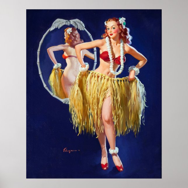 Hawaiian Girl Button Up Poster (Vorne)