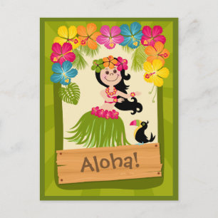 Hawaiian Girl Postkarte