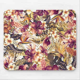 Hawaiian Golden Tropics Elegant Vintage Modern Mousepad