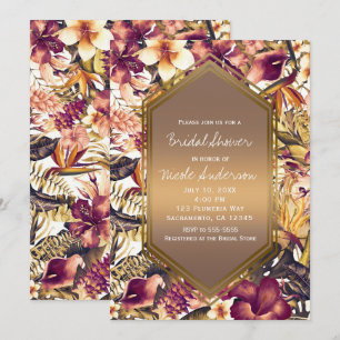 Hawaiian Golden Tropics Elegantes Brautparty Einladung