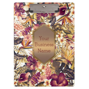Hawaiian Golden Tropics Vintage Glam Personalisier Klemmbrett