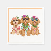 Hawaiian Goldendoodle Dogs Flower Lei