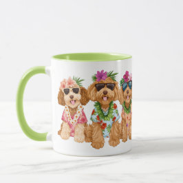 Hawaiian Goldendoodle Dogs Flower Lei Tasse