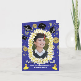 Hawaiian Graduation Party Lei Photo Invitation Karte