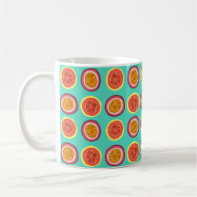 Hawaiian Guava and Lilikoi Pattern Mug Teal