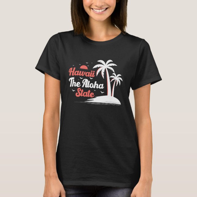Hawaiian Hawaii The Aloha State Pineapple Tiki T-Shirt (Vorderseite)