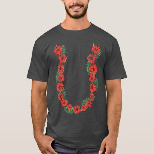 Hawaiian Hibiskus Blume Kette Sommerurlaub Lei T-Shirt