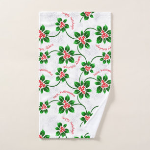 Hawaiian Holly Mele Kalikimaka Christmas Red Handtuch