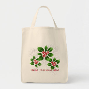 Hawaiian Holly Mele Kalikimaka Christmas Red Tragetasche
