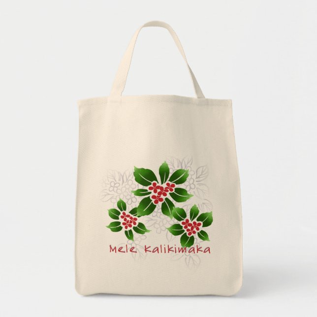 Hawaiian Holly Mele Kalikimaka Christmas Red Tragetasche (Vorne)