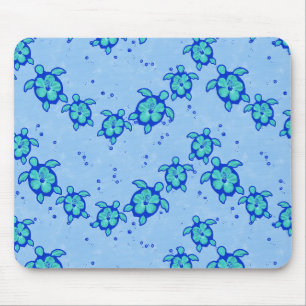 Hawaiian Honu Hibiskus Sea Turtles Mousepad