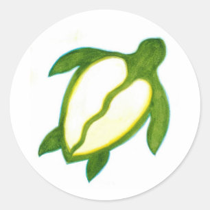 Hawaiian Honu Runder Aufkleber