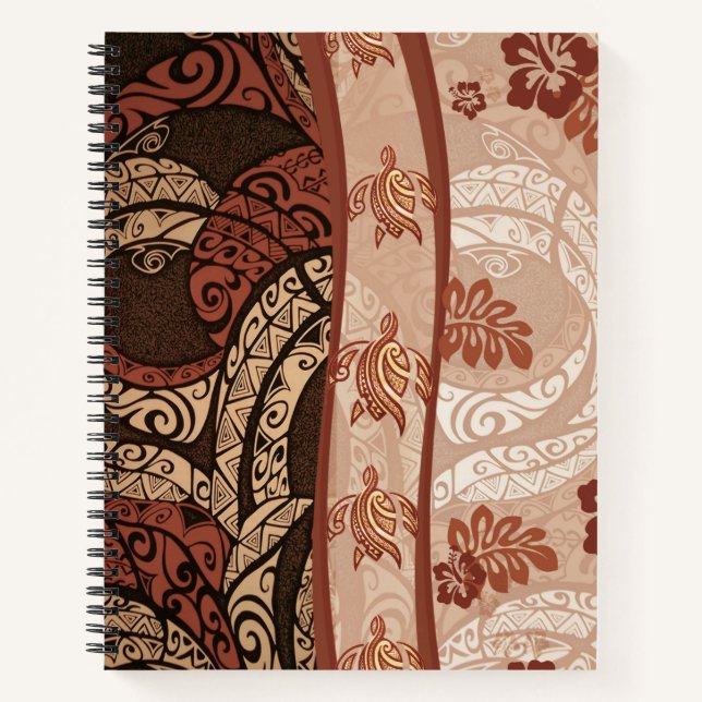Hawaiian Honu Tapa Cloud Notebook Notizbuch (Vorderseite)