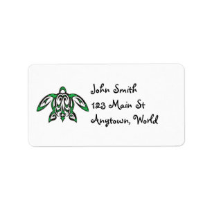 Hawaiian Honu Turtle Adressaufkleber