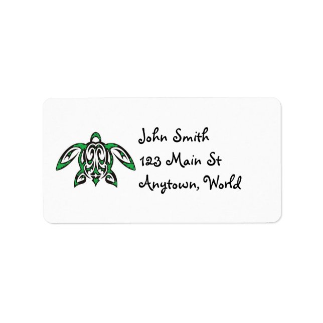 Hawaiian Honu Turtle Adressaufkleber (Vorne)