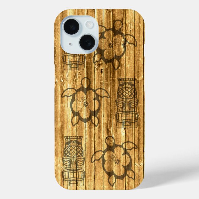 Hawaiian Honu und Tiki Mask Case-Mate iPhone Hülle (Rückseite)