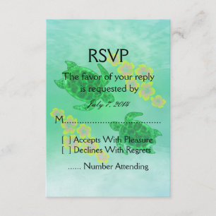 Hawaiian Honu Wedding RSVP Karte