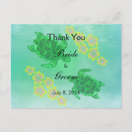 Hawaiian Honu Wedding Vielen Dank Postkarte