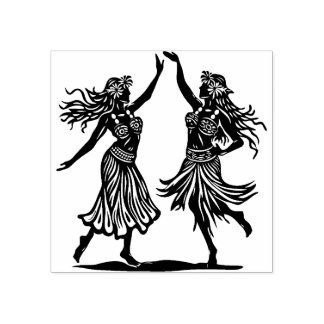 Hawaiian Hula Dancer Girls Rubber Briefmarke Gummistempel