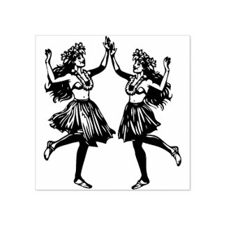 Hawaiian Hula Dancer Girls Rubber Briefmarke Gummistempel