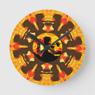 Hawaiian Hula Dancers Runde Wanduhr