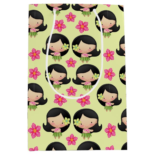 Hawaiian Hula Girl Geschenktasche Mittlere Geschenktüte (Vorderseite)