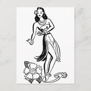 Hawaiian Hula Girl Postkarte
