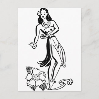 Hawaiian Hula Girl Postkarte