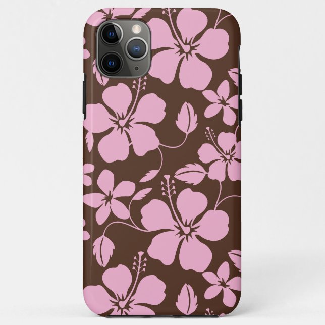 HAWAIIAN HULA (HIBISCUS) BRAUN/ROSA Case-Mate iPhone HÜLLE (Rückseite)
