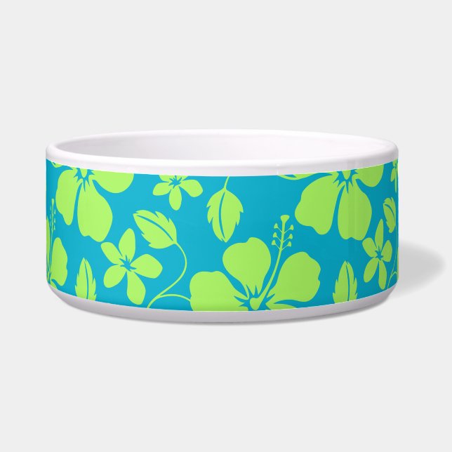 HAWAIIAN HULA (HIBISCUS) TEAL LIMETTE NAPF (Vorderseite)