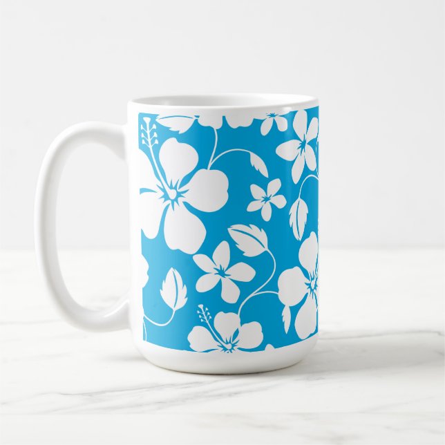 HAWAIIAN HULA (HIBISKUS) BLAU KAFFEETASSE (Links)
