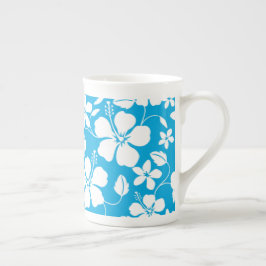 HAWAIIAN HULA (HIBISKUS) BLAUE KNOCHEN CHINA TASSE