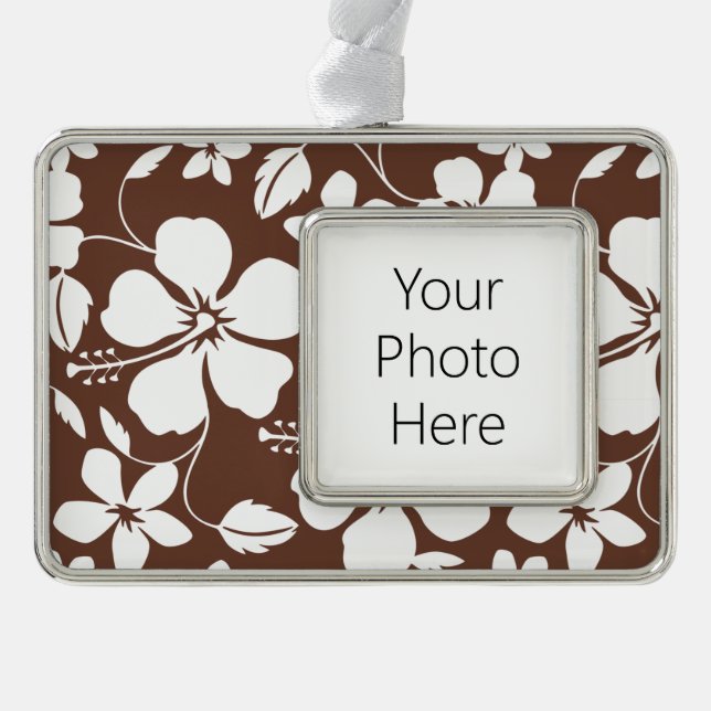 HAWAIIAN HULA (HIBISKUS) BROWN Rahmen-Ornament SILBER (Vorderseite)