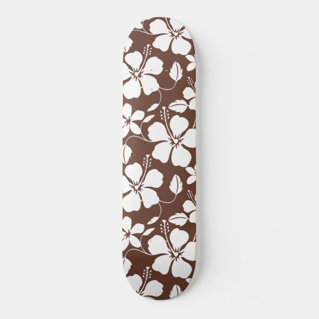 HAWAIIAN HULA (HIBISKUS) BROWN SKATEBOARD (Vorderseite)