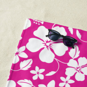 HAWAIIAN HULA (HIBISKUS) HITZPINK STRANDTUCH