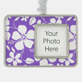 HAWAIIAN HULA (HIBISKUS) LICHT LILA Rahmen-Ornament SILBER