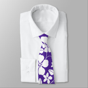HAWAIIAN HULA (HIBISKUS) LILA NECK TIE KRAWATTE