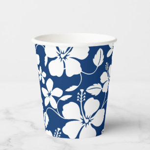 HAWAIIAN HULA (HIBISKUS) NAVY BLUE PAPPBECHER