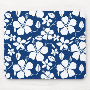 HAWAIIAN HULA (HIBISKUS) NAVY MOUSEPAD