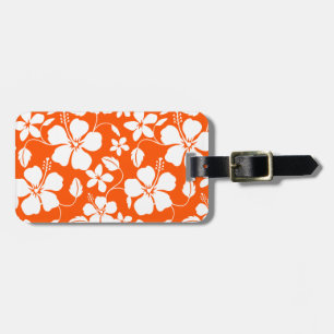HAWAIIAN HULA (HIBISKUS) ORANGE LUGGAGE TAG GEPÄCKANHÄNGER