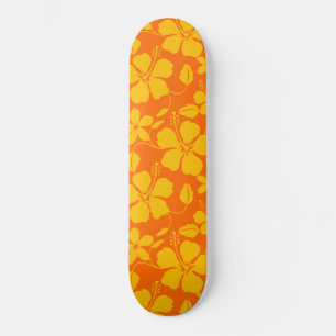 HAWAIIAN HULA (HIBISKUS) ORANGE MIX SKATEBOARD