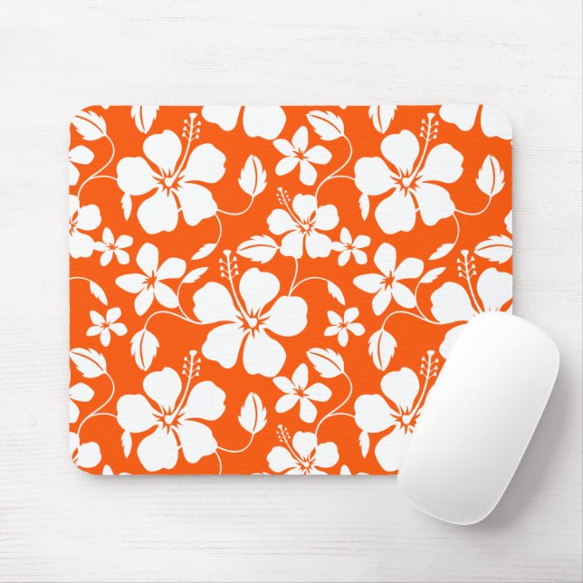 HAWAIIAN HULA (HIBISKUS) ORANGE MOUSEPAD (Mit Mouse)
