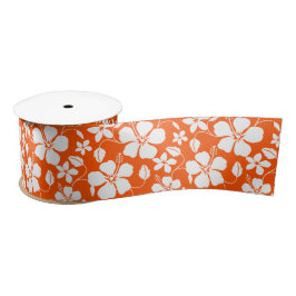 HAWAIIAN HULA (HIBISKUS) ORANGE SATIN RIBBON SATINBAND