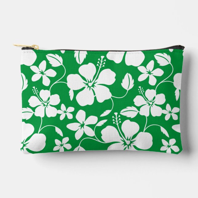 HAWAIIAN HULA (HIBISKUS) PATTER IN GRÜNE ZUBEHÖRTASCHE (Vorderseite)
