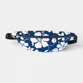HAWAIIAN HULA (HIBISKUS) PATTER IN NAVY BLUE BAUCHTASCHE
