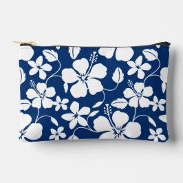 HAWAIIAN HULA (HIBISKUS) PATTER IN NAVY BLUE ZUBEHÖRTASCHE