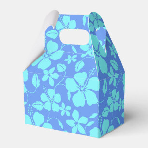 HAWAIIAN HULA (HIBISKUS) PERIWINKEL/TEAL GESCHENKSCHACHTEL
